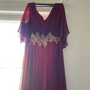Burgundy and Gold Formal Dress